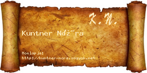 Kuntner Nóra névjegykártya
