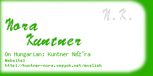 nora kuntner business card